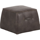 Aspen Ottoman in Havana Dark Brown Leatherette